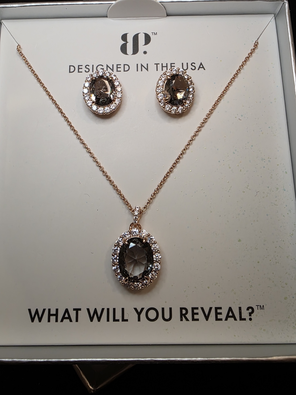 2424 Pendant Necklace and Stud Earring Set - Gem Society Exclusive